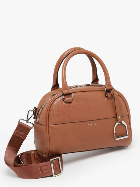 Small Leather Altesse Bowling Bag Etrier Brown altesse EALT049S other view 2
