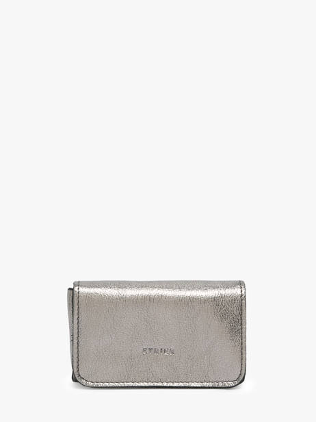 Leather Coin Purse Etincelle Irisée Etrier Silver etincelle irisee EETI650