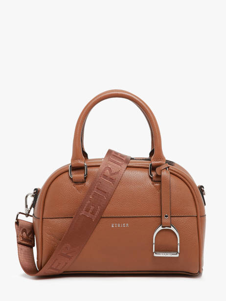 Small Leather Altesse Bowling Bag Etrier Brown altesse EALT049S