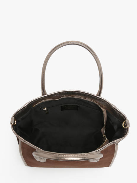 Handbag Velvet Leather Milano Brown velvet VE24062 other view 3