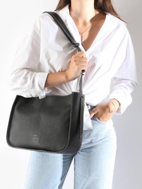 Shoulder Bag M Foudre Leather Etrier Black foudre EFOD087M other view 1