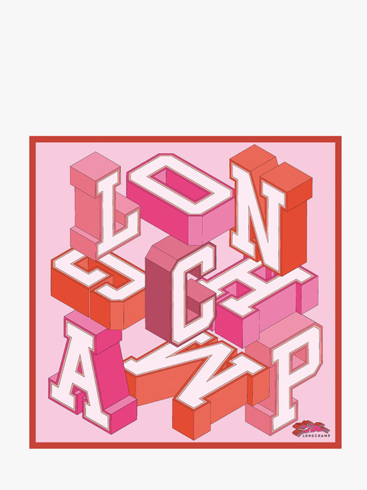 Longchamp Soie gots Scarf Pink