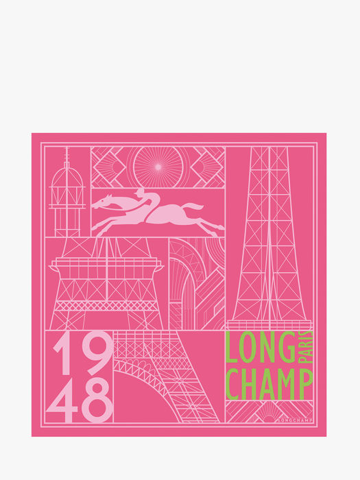 Longchamp Soie gots Scarf Pink