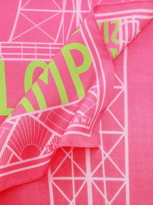 Longchamp Soie gots Scarf Pink