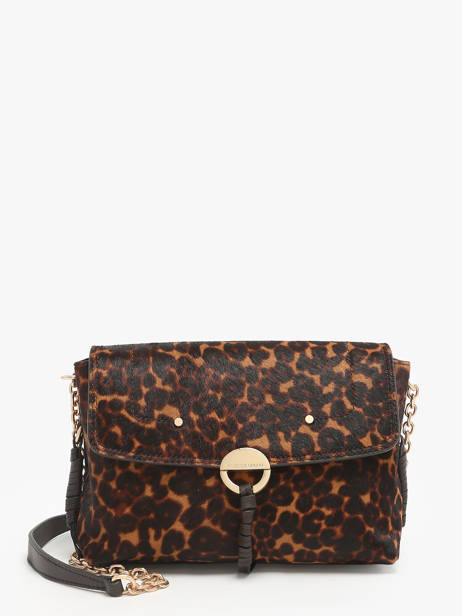 Sac BandouliÃ¨re Othilia LÃ©opard Cuir Vanessa bruno Marron othilia 11V40815