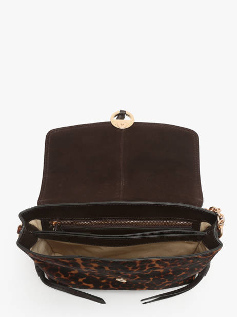 Sac BandouliÃ¨re Othilia LÃ©opard Cuir Vanessa bruno Marron othilia 11V40815 vue secondaire 3