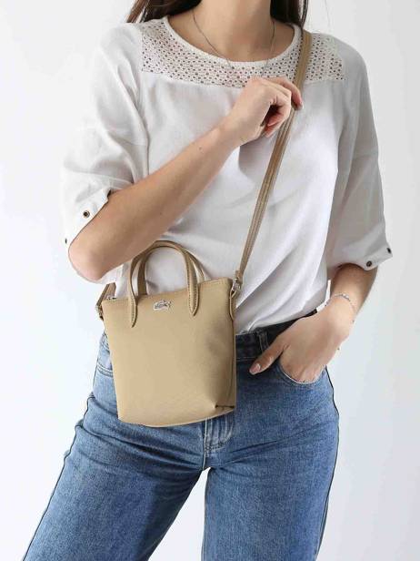 Sac BandouliÃ¨re L.12.12 Concept Lacoste Beige l.12.12 concept NF2609PO vue secondaire 1