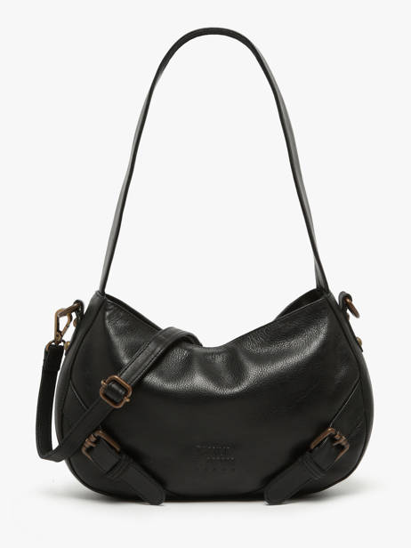 Shoulder Bag Strappy Leather Basilic pepper Black strappy BSTR02