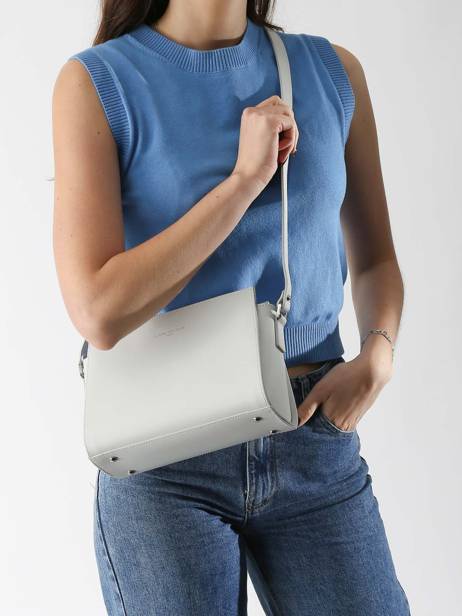 Shoulder Bag Smooth Leather Lancaster Gray smooth 437-02 other view 1