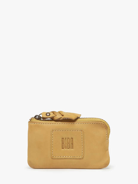 Coin Purse Leather Biba Yellow heritage KA13
