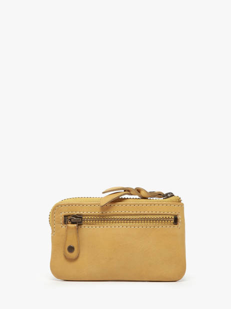 Coin Purse Leather Biba Yellow heritage KA13 other view 2