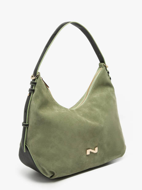 Suede Leather Carrie Shoulder Bag Nathan baume Green vogue 1 other view 2