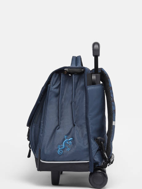 Wheeled Schoolbag 3 Compartments Cameleon Blue actual PBBACR41 other view 3