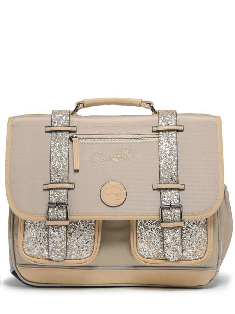 Wheeled Schoolbag 3 Compartments Cameleon Beige vintage fantasy PBVGCA41 other view 6