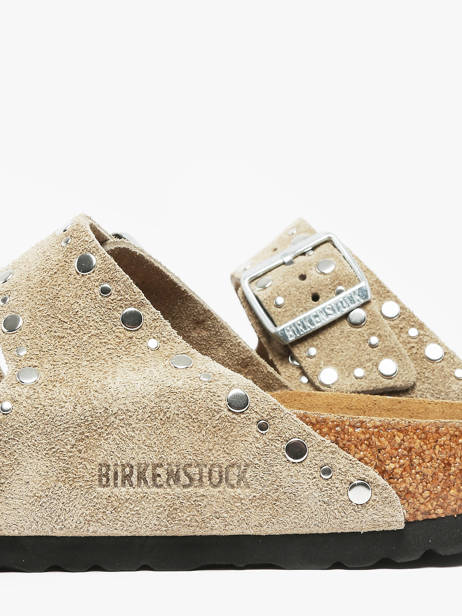 Slippers In Leather Birkenstock Beige women 1029390 other view 2