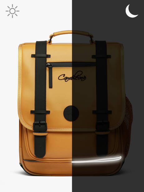 Sac Ã  Dos Vintage North 2 Compartiments Cameleon Jaune vintage north SD39 vue secondaire 7