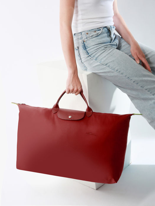 Longchamp Le pliage green Travel bag Red