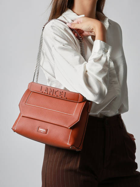 Sac BandouliÃ¨re Ninon Cuir Lancel Marron ninon A13782 vue secondaire 2