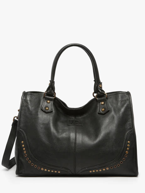 Handbag Glam Eyelet Leather Basilic pepper Black glam eyelet BGLE31