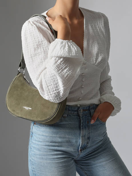 Shoulder Bag Suede Leather Lancaster Green suede 81 other view 1