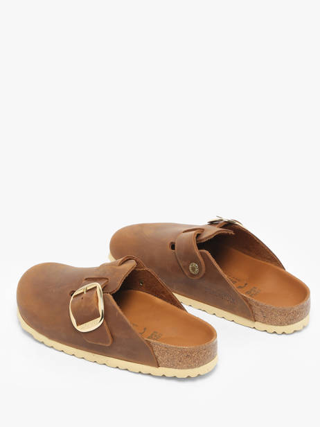 Slippers In Leather Birkenstock Brown women 1030446 other view 2