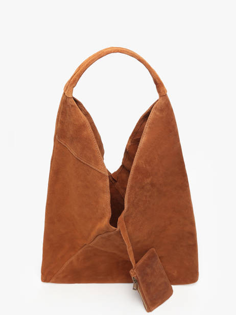 Shoulder Bag Velvet Leather Milano Brown velvet VE25069 other view 2