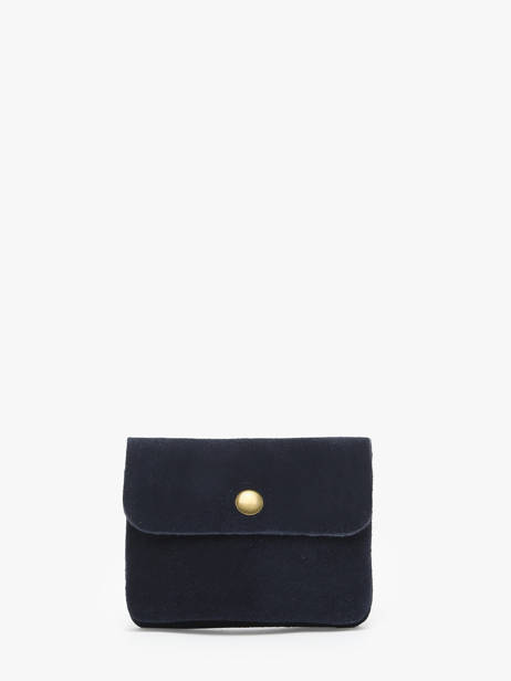 Coin Purse Leather Milano Blue velvet VE23091