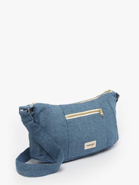 Recycled Cotton Mini Charlot Crossbody Bag Rivedroite Blue timeless MCHARTIM other view 1
