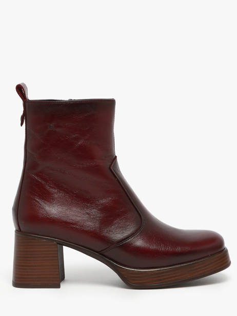Heeled Boots Cristel In Leather Dorking Red accessoires D9157