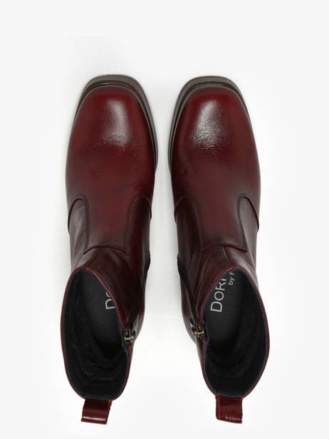 Heeled Boots Cristel In Leather Dorking Red accessoires D9157 other view 3