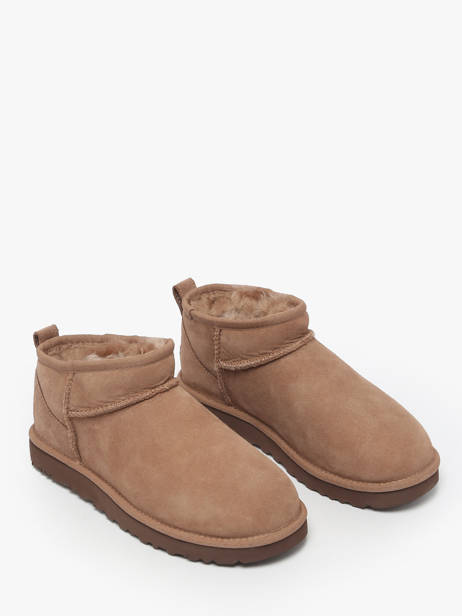Boots Classic Ultra Mini In Leather Ugg Brown accessoires 1116109 other view 1