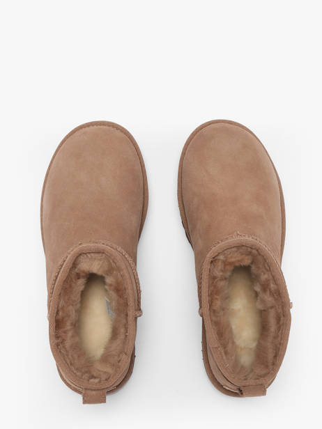 Boots Classic Ultra Mini In Leather Ugg Brown accessoires 1116109 other view 3