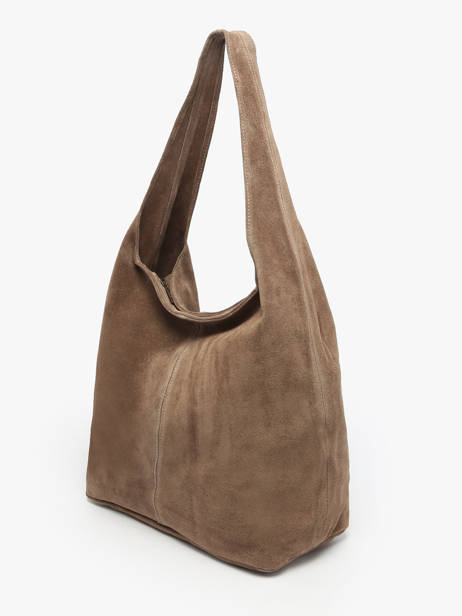 Shoulder Bag Velvet Leather Milano Brown velvet VE25065 other view 2