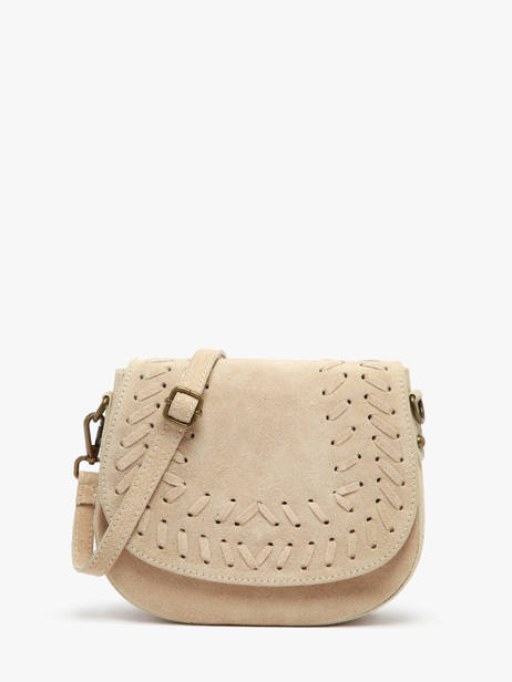 Shoulder Bag Velvet Leather Milano Beige velvet VE25062