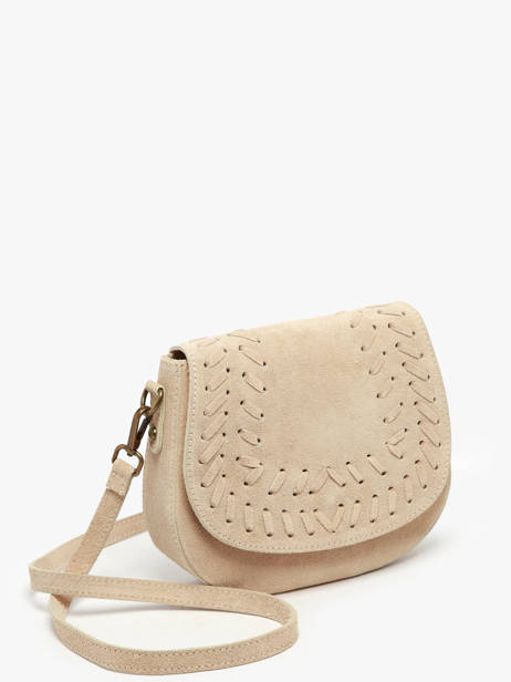 Shoulder Bag Velvet Leather Milano Beige velvet VE25062 other view 1