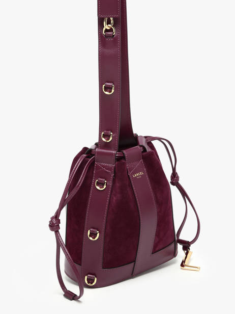 Small Leather Elles Bucket Bag Lancel Violet elles A13359 other view 1