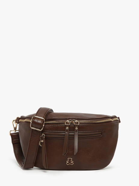 Sac Banane Lulu castagnette Marron zip YSALINE