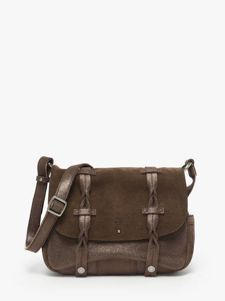 Sac Bandoulière Vintage Cuir Mila louise Marron vintage 3677XV