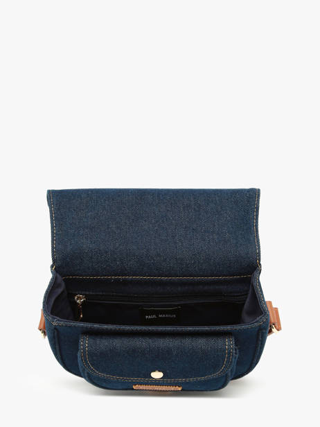 Le Bohémien Denim Brut Crossbody Bag Paul marius Blue denim brut BOHEMDEB other view 2
