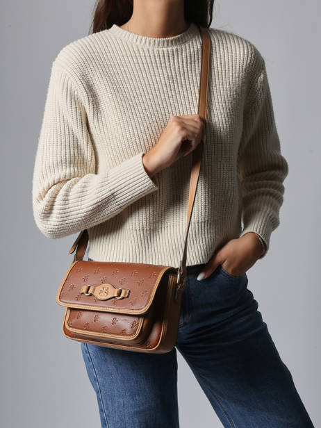 Sac Bandoulière Embossed Lulu castagnette Marron embossed ZAIDOU vue secondaire 1