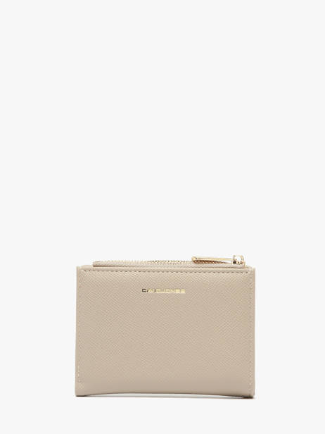Porte-monnaie Porte-cartes David jones Beige saffiano P163 vue secondaire 2