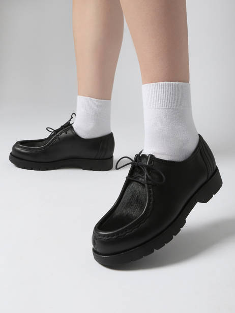 Derby Shoes In Leather Kleman Black women PADRINI other view 1