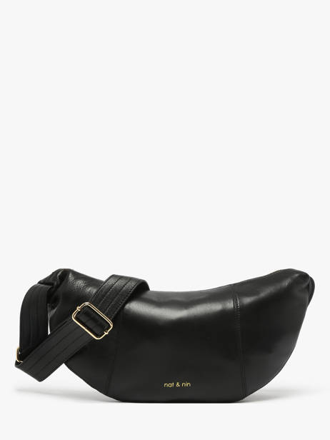 Sac Banane Luce Cuir Nat et nin Noir vintage LUCE