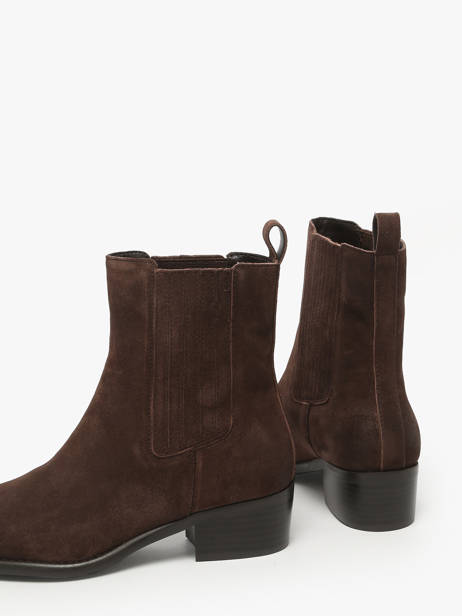 Bottines En Cuir Inuovo Marron women E07001 vue secondaire 2