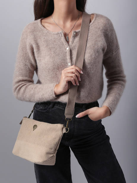 Shoulder Bag Velours Le voyage en panier Brown velours AHP239 other view 1