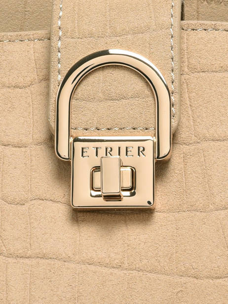 Sac Porté Main S Equestre Croco Cuir Etrier Beige equestre croco EEQC142S vue secondaire 5