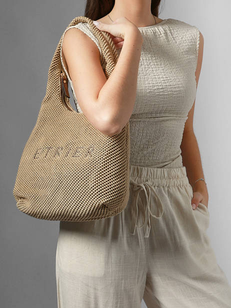 Shoulder Bag Baobab Leather Etrier Beige baobab EBAO154M other view 1