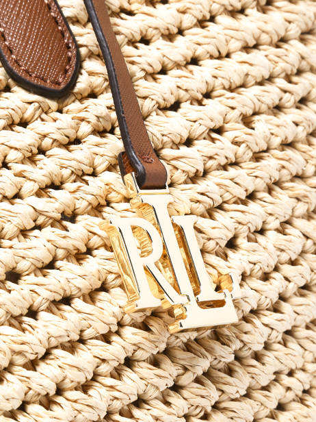 Raffia Lainey Tote Bag With Leather Straps Lauren ralph lauren Beige lainey 31982179 other view 2