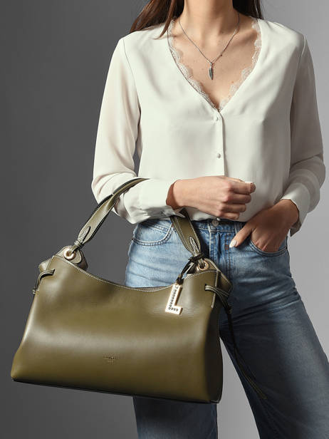 Shoulder Bag Swann Leather Lancel Green swann A13990 other view 1