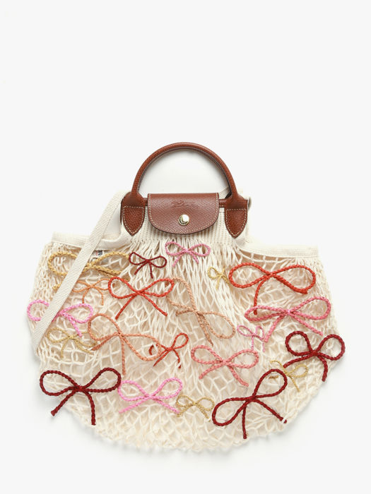 Longchamp Le pliage filet raphia Hobo bag Beige